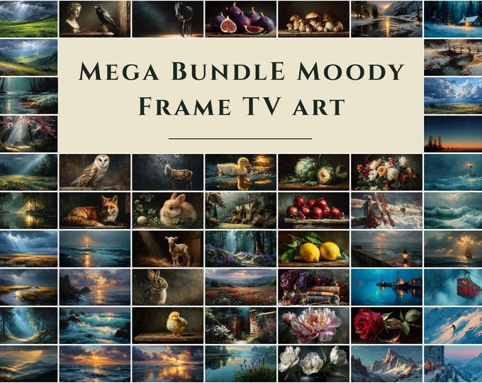 Moody Mega Frame TV Art Bundle: Lifetime Access, Vintage Oil Painting Collection