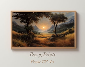 Samsung Frame TV Art | Moody Autumn Landscape | Vintage Oil Painting | 4K Screensaver TV