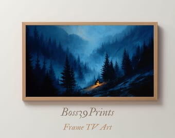 Moody Cabin Landscape, Samsung Frame TV Art (Digital Download)
