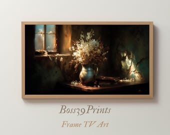 Moody Dried Flower Still Life | 4K Frame TV Art (Digital Download) #1-16