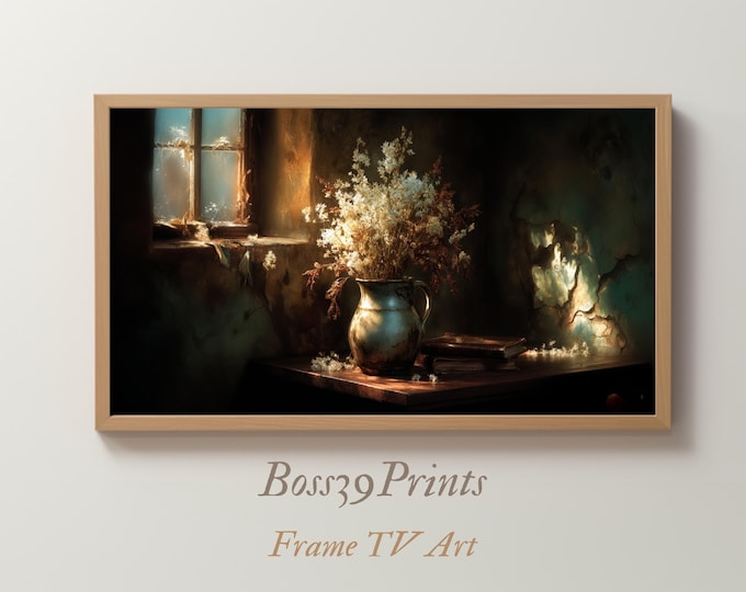 Moody Dried Flower Still Life | 4K Frame TV Art (Digital Download) #1-16