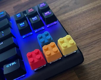 Custom Toy Brick 4 Piece Keycap Set – Fun & Colorful Mechanical Keyboard Upgrade