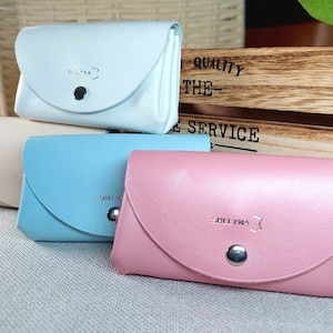 Porte monnaie double poche en cuir de veau