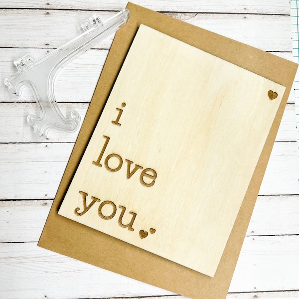 I Love You Wood Card | Personalized Anniversary Wooden Card | Love Letter Message Gift | Unique Husband Boyfriend Gift | Handwritten Note