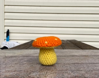 Crocheted Flat Cap Mushroom