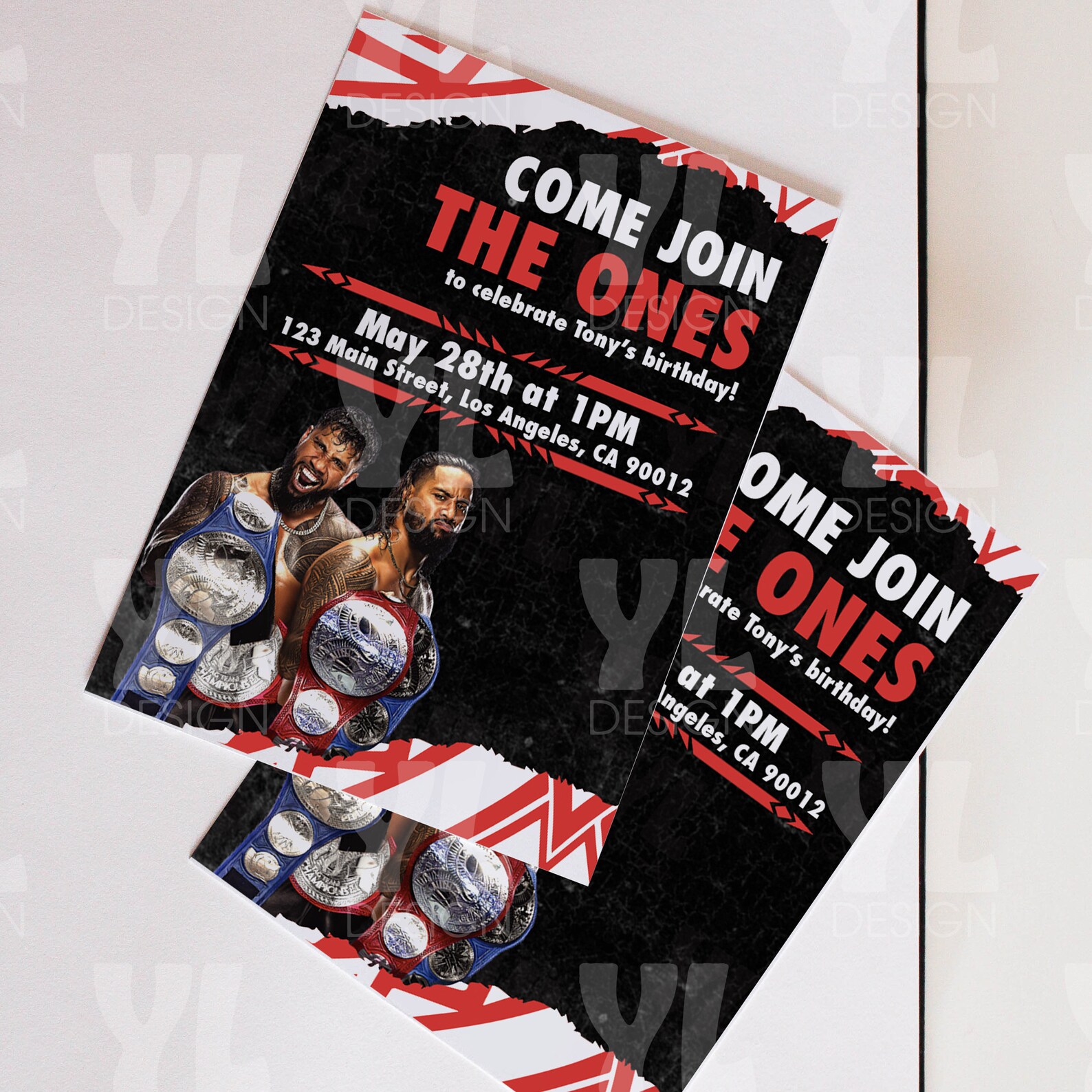The Usos Birthday Party Invitation WWE Birthday Party Invitation the