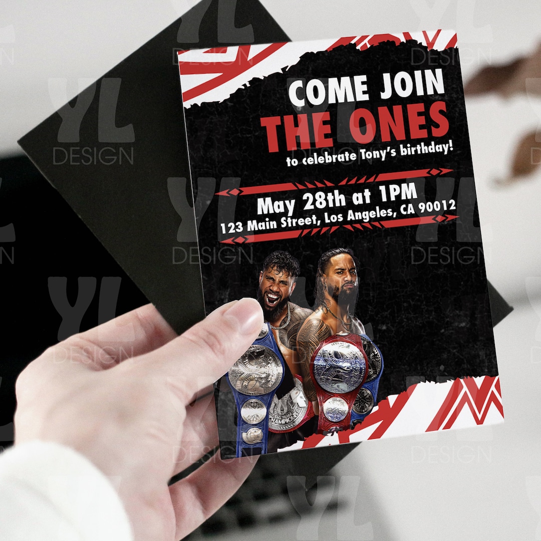 The Usos Birthday Party Invitation WWE Birthday Party Invitation the