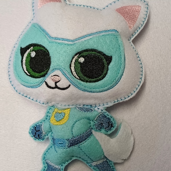 Superkitty bitsy felt stuffed figurine