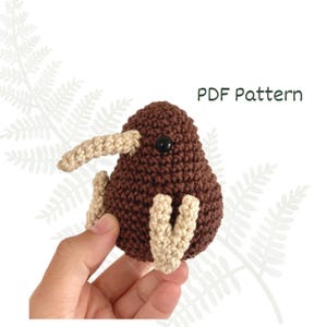 Kiwi Bird Crochet Pattern: Amigurumi Plushie (PDF Download)