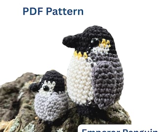 皇帝ペンギンのかぎ針編みパターン、鳥の編みぐるみ（PDFパターン