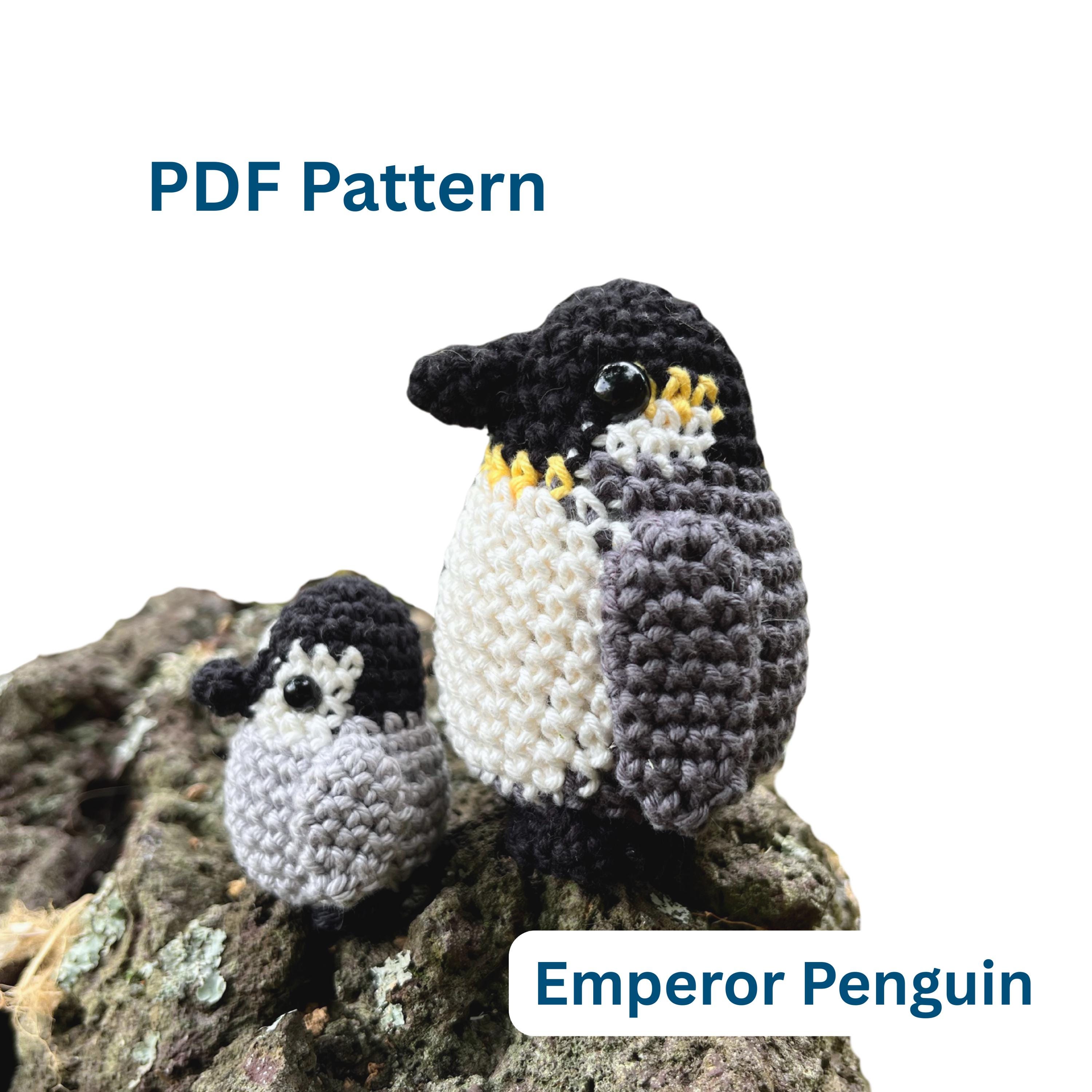 皇帝ペンギンのかぎ針編みパターン、鳥の編みぐるみ（PDFパターン