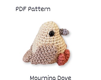 Padrão de crochê da pomba-de-luto | Pássaro de pelúcia amigurumi (padrão em PDF)