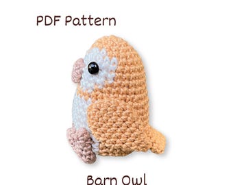 Padrão de crochê de coruja de celeiro. Pelúcia de pássaro Amigurumi do Reino Unido (padrão PDF)