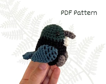 Padrão de crochê NZ Tui: Amigurumi de pássaros da Nova Zelândia (padrão PDF)