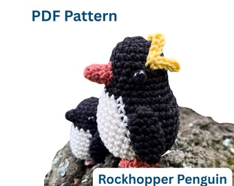 Padrão de crochê de pinguim-de-penacho-amarelo, amigurumi de pássaro (padrão em PDF)