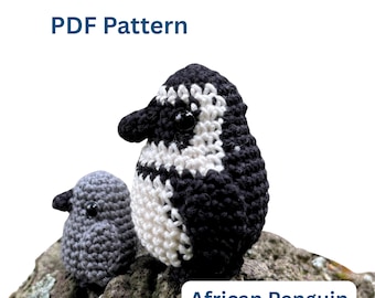 Padrão de crochê de pinguim africano, amigurumi de pinguim-do-cabo (padrão em PDF)
