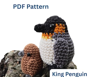 King Penguin Crochet Pattern, Bird Amigurumi (PDF Pattern)