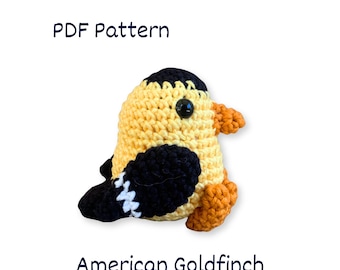 American Goldfinch Crochet Pattern: Amigurumi Bird Plushie (PDF Pattern)