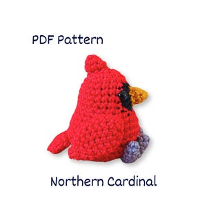 Northern Cardinal Crochet Pattern: Amigurumi Bird Plushie (PDF Pattern)