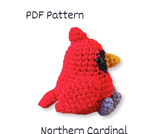 Northern Cardinal Crochet Pattern: Amigurumi Bird Plushie (PDF Pattern)