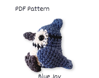 Blue Jay Crochet Pattern: Amigurumi Bird Plushie (PDF Pattern)