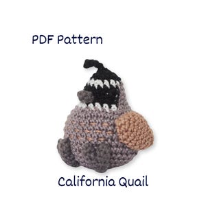 Haakpatroon Californië kwartel: amigurumi-vogelknuffel (pdf-patroon)