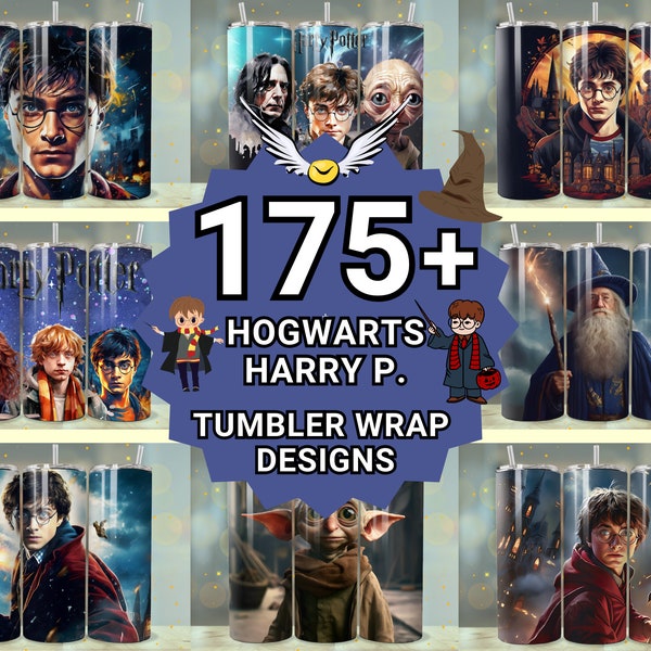 175+ Hogwarts Harry Tumbler Wrap Bundle, 20oz Sublimation Tumbler Designs, Wizard Straight  Skinny Tumbler Wrap PNG, Commercial Use, Cartoon