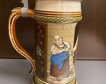 Cellar Scene Mettlach Stein Villeroy Boch .05L