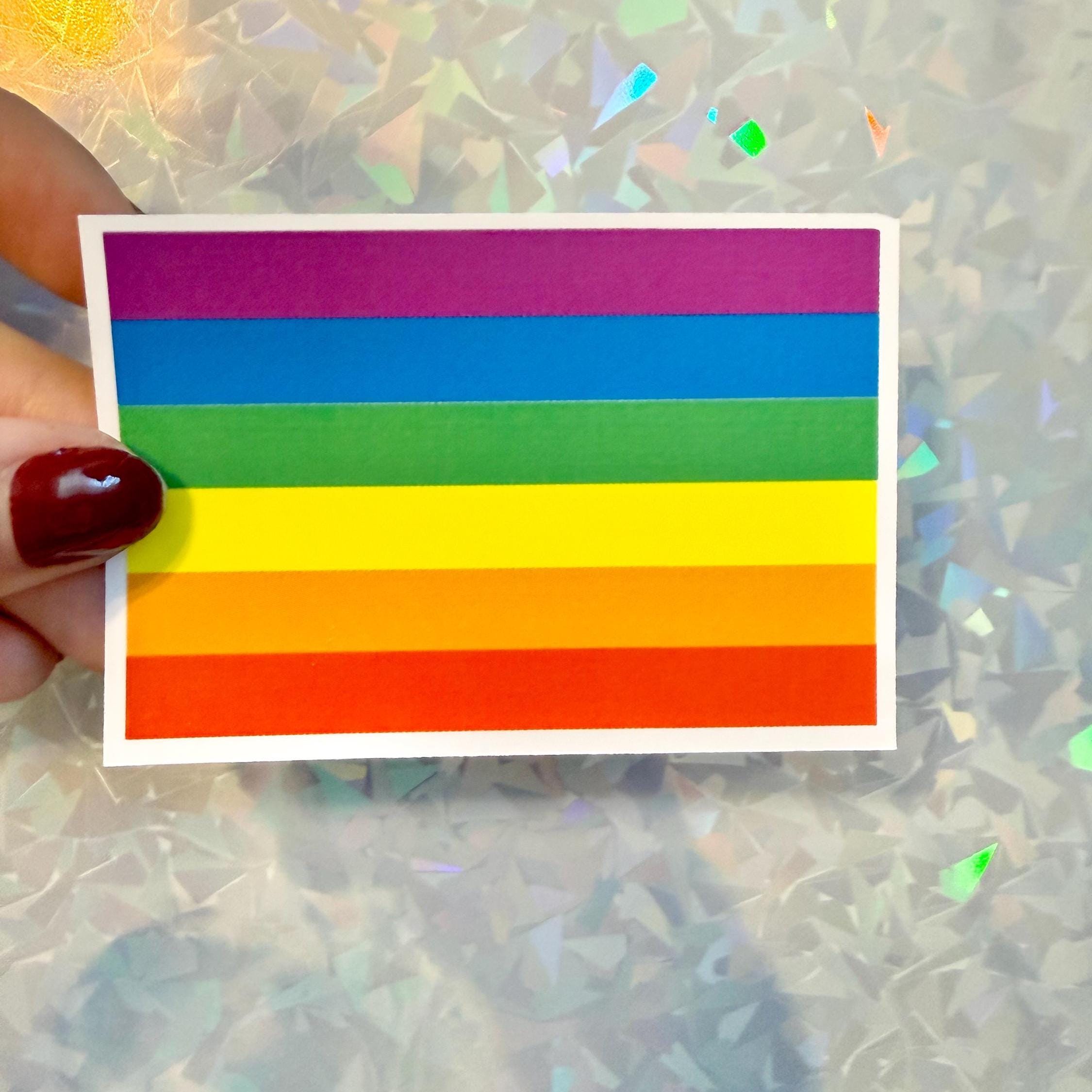 Pride Flag Vinyl Sticker Gay Rights Rainbow LGBT Lesbian Wife Husband ...