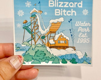 Blizzard Beach sticker art Disney adult water park Orlando cast member funny decal gift water bottle laptop sticker notebook cute present