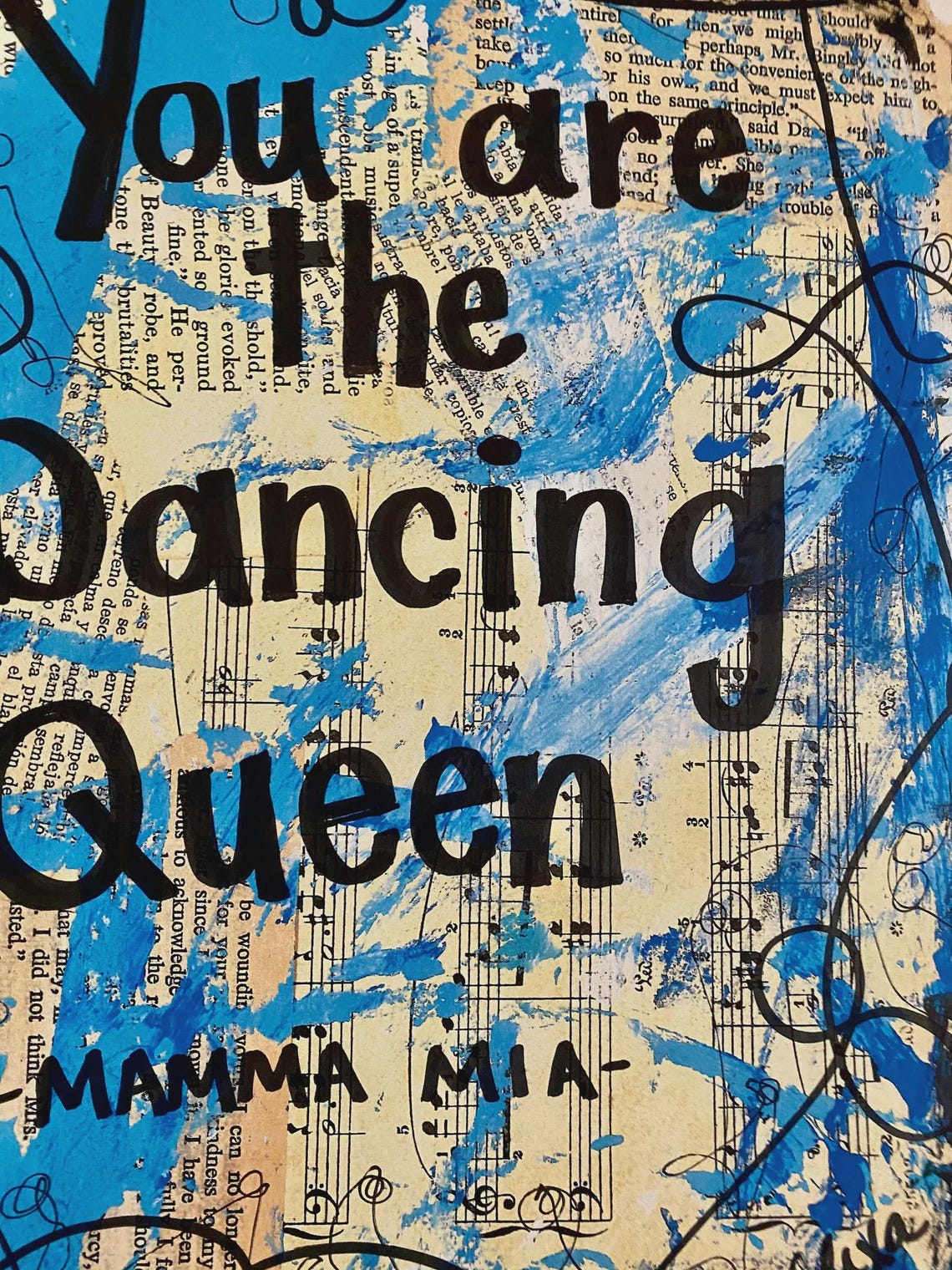 Mamma Mia Art Dancing Queen Painting Broadway Movie Musical Theatre ...