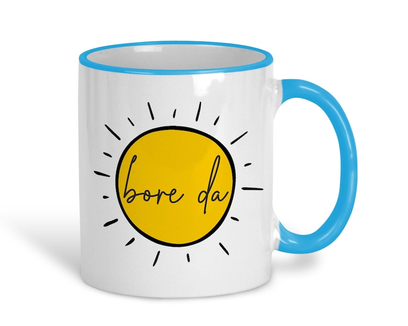 Bore Da Good Morning - Welsh Language Dialect - Personalised Ceramic ...