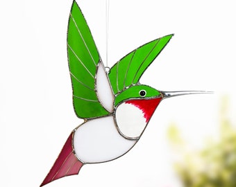 Stained Glass, Hummingbird Suncatcher, art, Hummingbird Gift, window hangings, Bird Suncatcher, Custom stained glass, Christmas gifts.