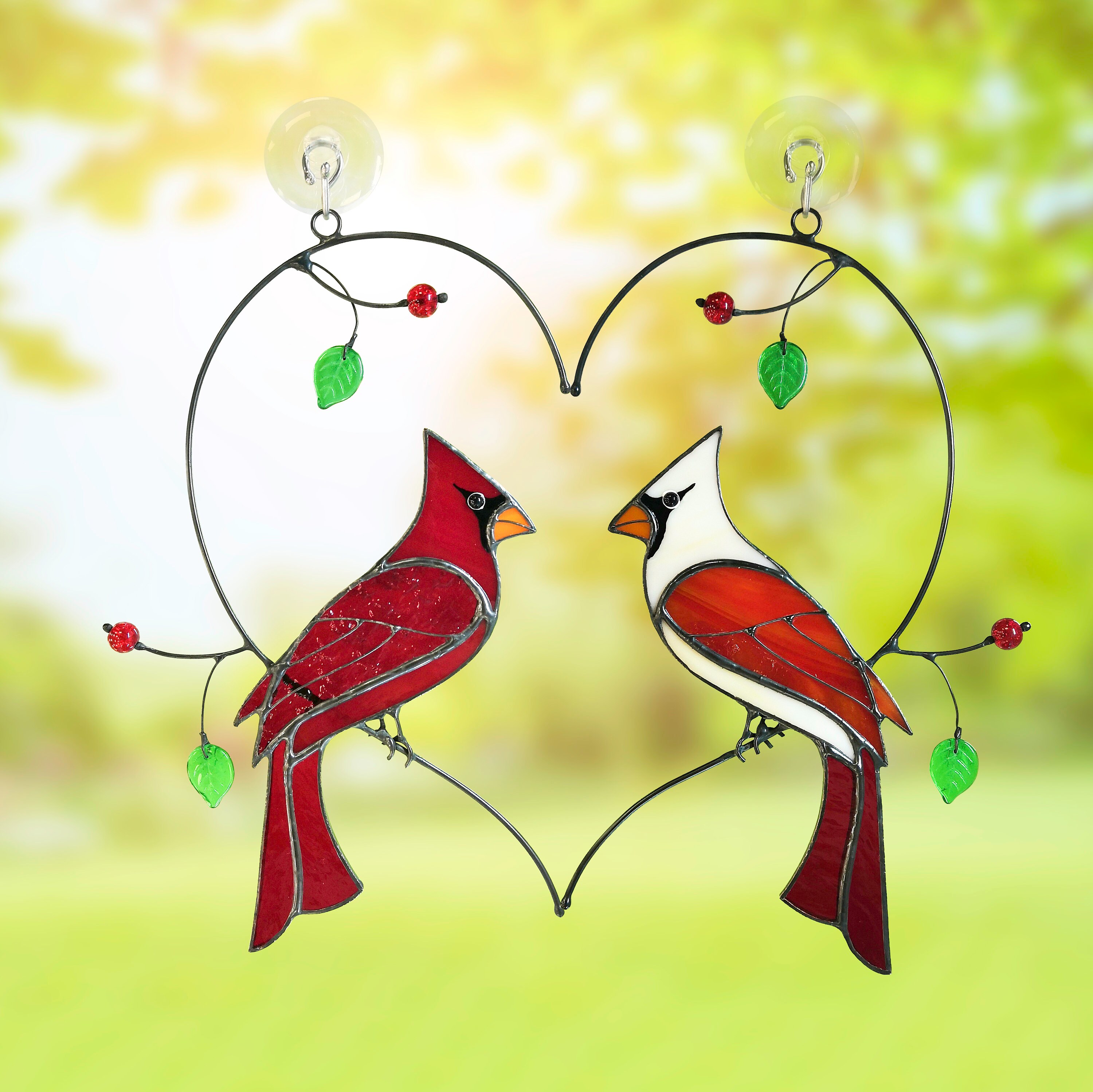 Cardinal Stained Glass Suncatcher Christmas Gifts Cardinal Memorial