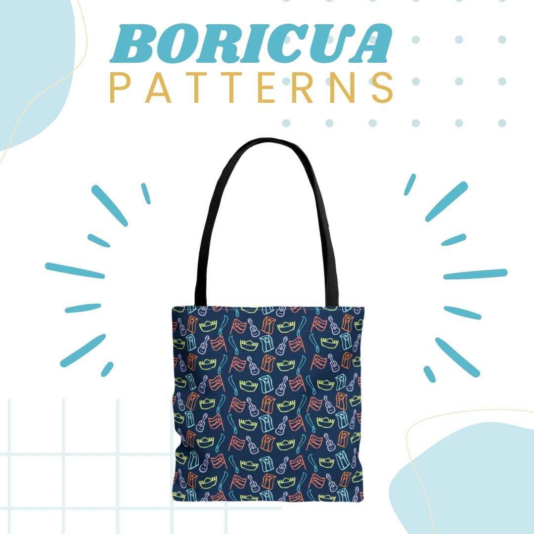 Watercolor Puerto Rico Souvenir Tote Bag - Colorful Puerto Rican Vacation Design