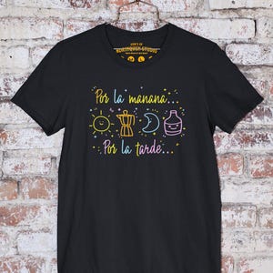 Por La Manana Cafe Por La Tarde Ron Latina Boricua Tshirt Gift, Puerto Rican Latina Mothers Tee, PR Mom Chicana Birthday Clothing