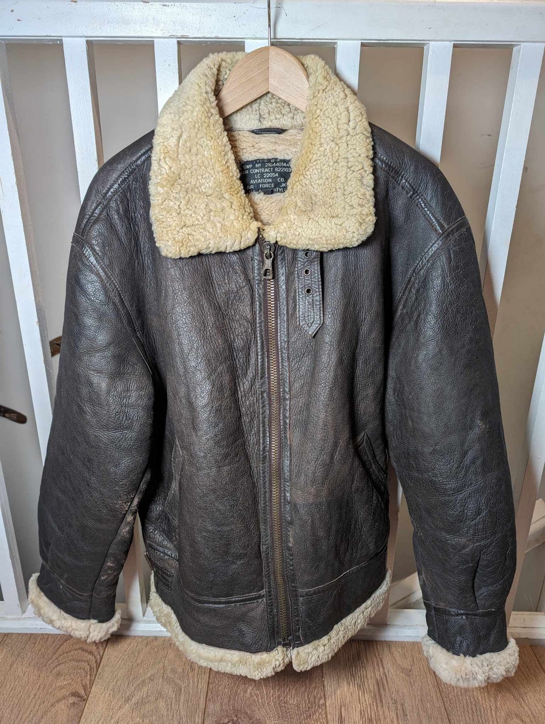 80's] French Air Force Pilot Leather Jacket