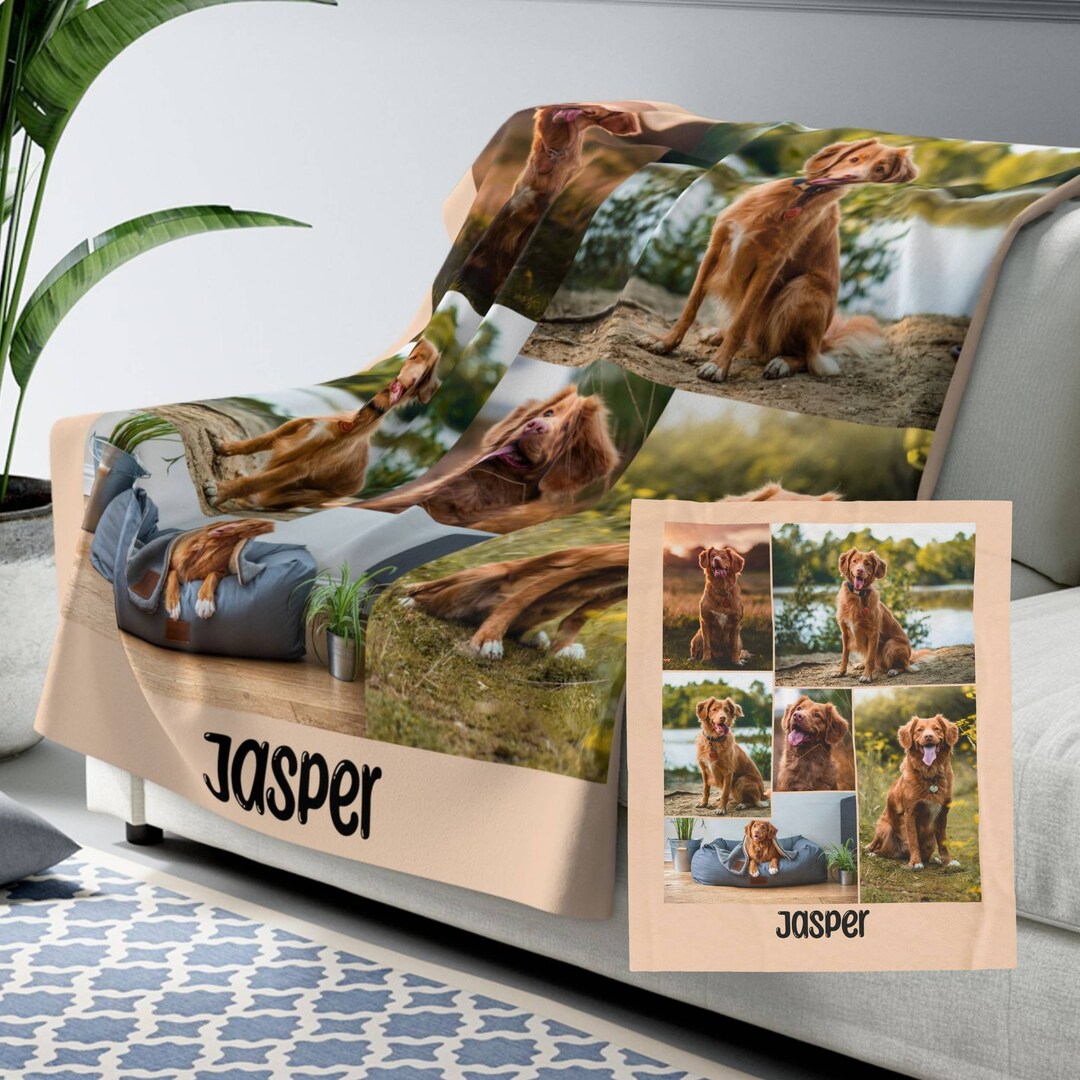 Custom Pet Photo Blanket, Custom Dog Blanket, Personalize Dog Photo