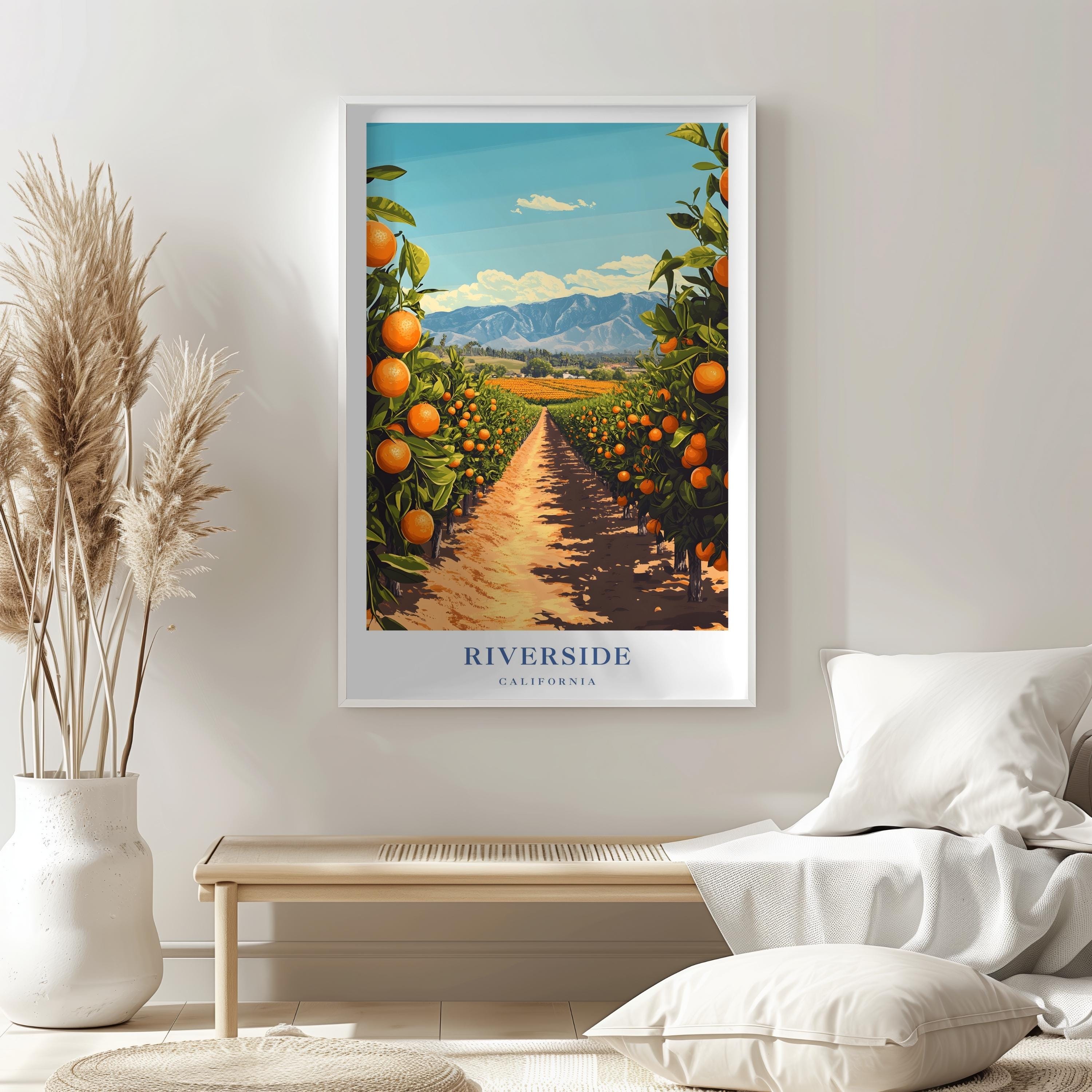 Riverside California Orange Grove Art Print Citrus Orchard Poster