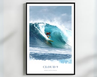 Impressão Cloud 9 Surfing | Ilha de Siargao, Filipinas, Arte de Ondas