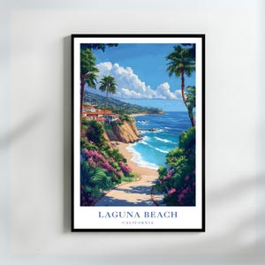 Laguna Beach California Art Print Scenic Coastal Wall Art Travel Poster Beach Gift for Ocean Lovers and Travelers