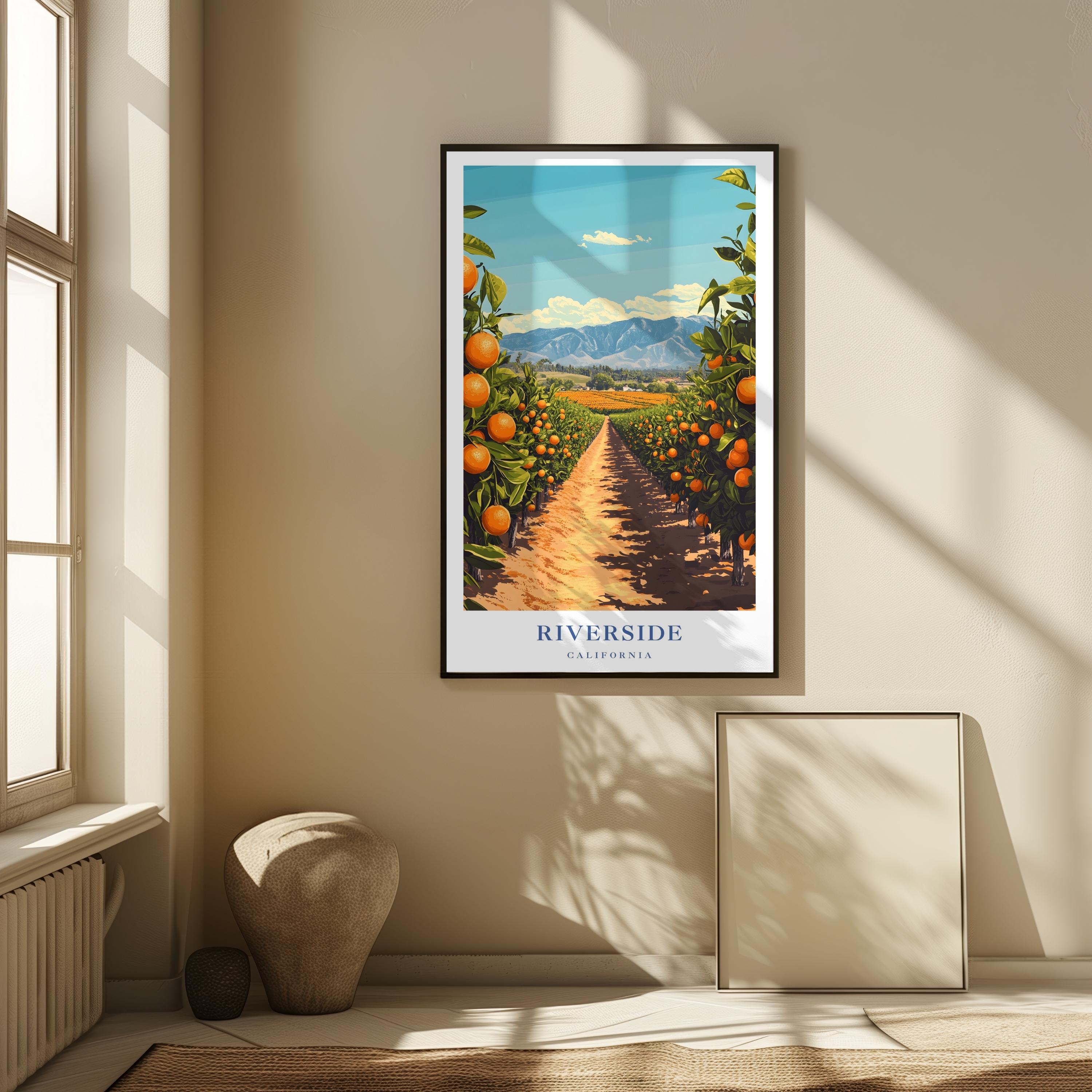 【セット商品】Orange&Parkアート（額あり）&カリフォルニアサインアート Riverside California Orange Grove Art Print Citrus Orchard Poster