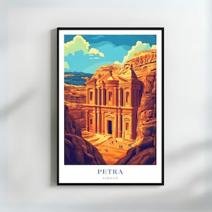 Petra Jordan Wandkunst | Das Kloster bei Petra | Alte jordanische Wahrzeichen | Naher Osten Wand Kunst | Zum nadelgefilzten Dekor