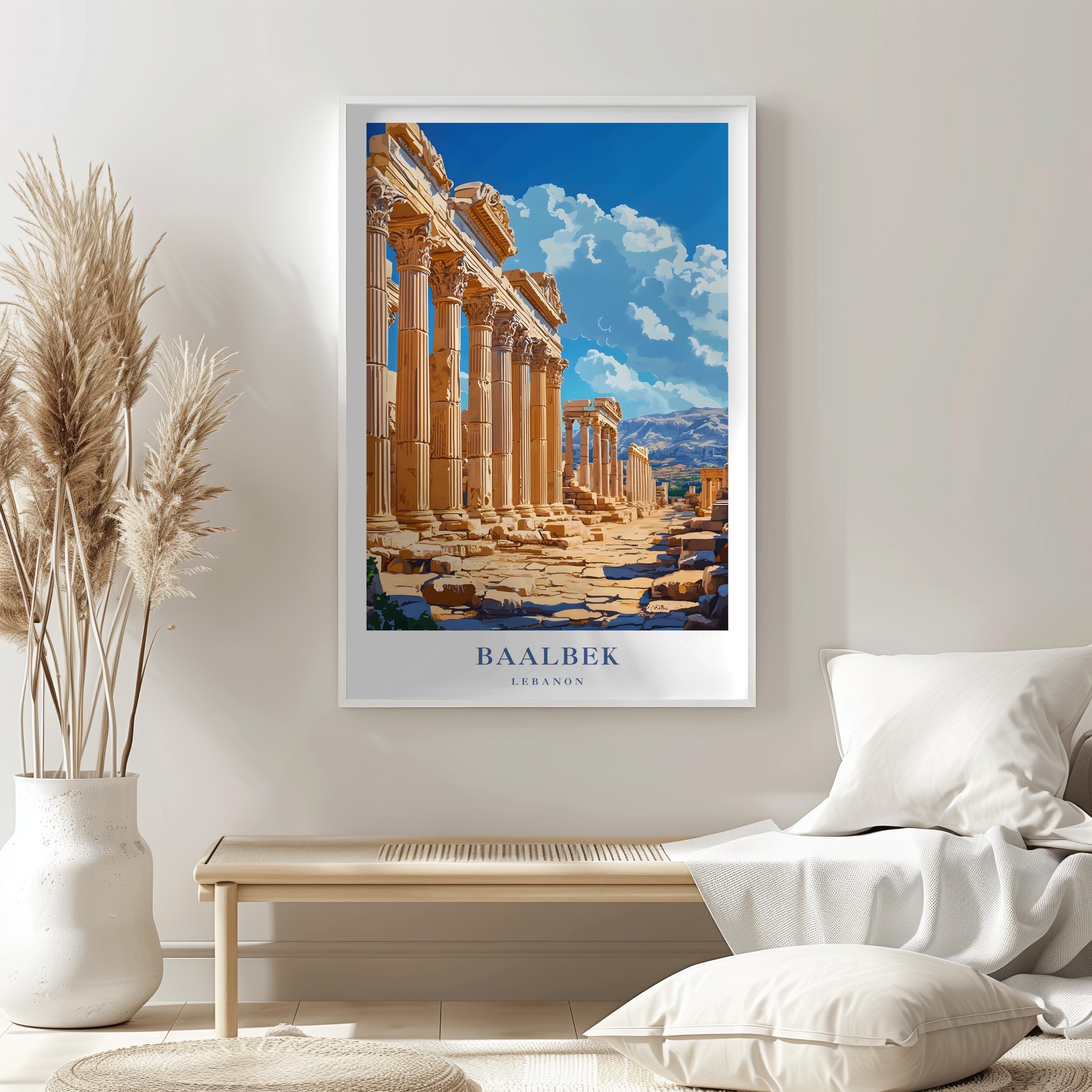 Baalbek Lebanon Poster Ancient Ruins Wall Art Perfect Travel Art Gift ...