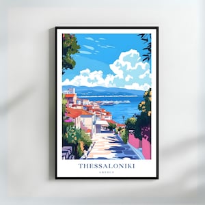 Thessaloniki Greece Art Print Aegean Sea View Greek Coastal Decor Mediterranean Travel Souvenir Greece Cityscape Gift European Wall Art
