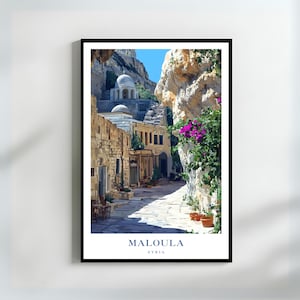 Maloula Syria Art Print Middle Eastern Monastery Wall Art Travel Gift for Culture Lovers
