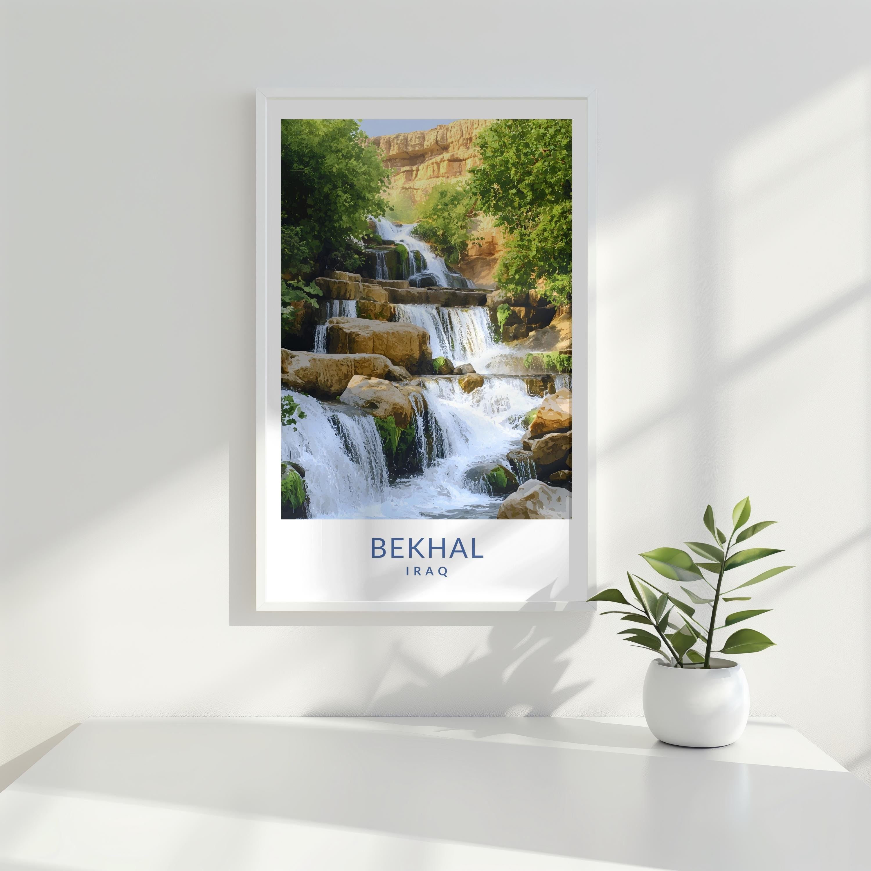 Bekhal Fall Bekhal Waterfall Iraq Wall Art Print Scenic Nature Landscape Decor ...