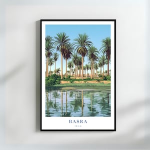 Basra Iraq Palm Trees Wall Art Print Scenic Iraq Landscape Decor Middle Eastern Nature Gift Basra Iraq Poster for Travel Enthusiasts