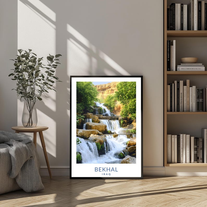 Bekhal Fall Bekhal Waterfall Iraq Wall Art Print Scenic Nature Landscape Decor ...