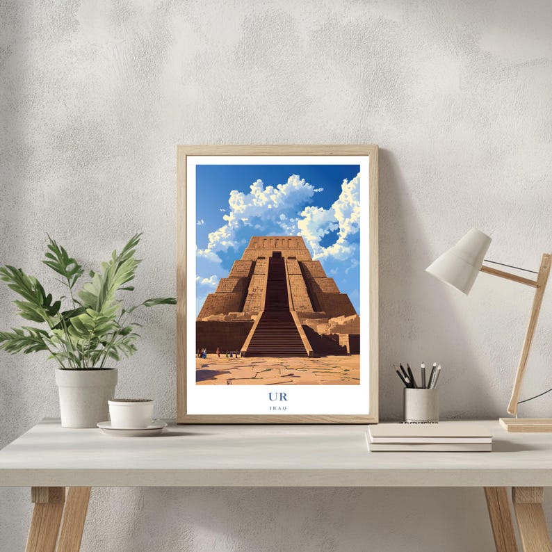 Ancient Ziggurat of Ur Wall Art Print Mesopotamian Architecture Iraq ...